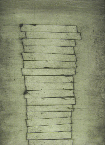 Tower (2011) collagraph on paper - Pui Lee