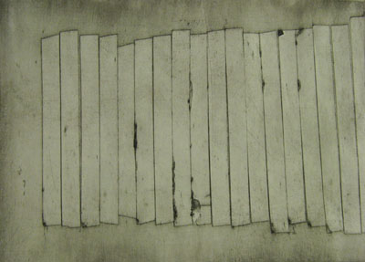Wall ii (2011) collagraph on paper - Pui Lee