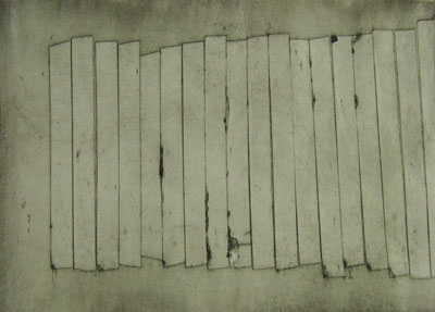 Wall ii (2011) collagraph on paper - Pui Lee