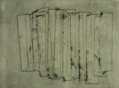 Wall (iii) (2011) collagraph  on paper - Pui Lee