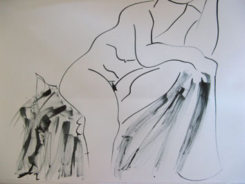 Life Drawing (2007) ink on paper - Pui Lee