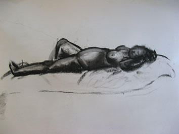 Life Drawing (2007) charcoal on paper - Pui Lee