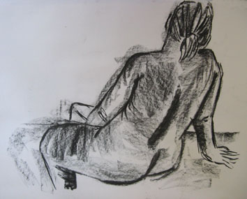 Life Drawing (2007) charcoal on paper - Pui Lee