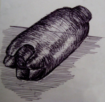 Untitled (bottle) (2004) biro on paper - Pui Lee