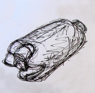 Untitled (bottle) (2004) ink on paper- Pui Lee