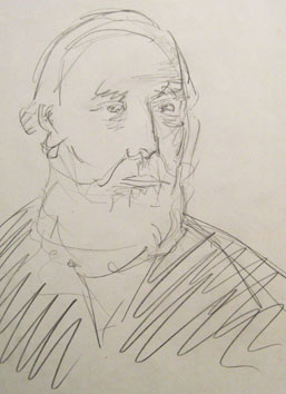 Untitled (old man) (2005) pencil on paper - Pui Lee