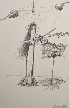 Study of Ronald Searle drawing (2005) rollerball on paper - Pui Lee