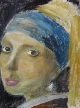 Girl with Blue Head-Band (2006) oil paint on board - Pui Lee