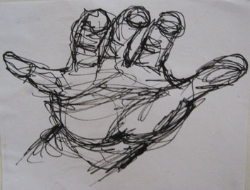 Study of Hand (2005) rollerball on paper - Pui Lee