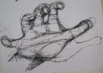 Study of Hand (2005) rollerball on paper - Pui Lee