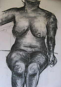 Life Drawing (2006) charcoal on paper - Pui Lee