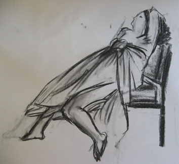 Life Drawing (2005) charcoal on paper - Pui Lee