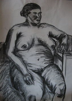 Life Drawing (2005) charcoal on paper - Pui Lee