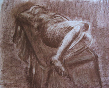Life Drawing (2006) - pastel and chalk on paper - Pui Lee