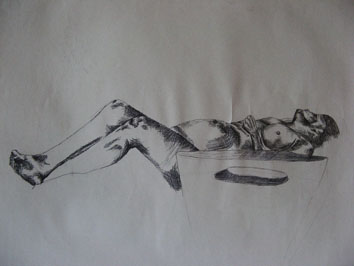 Life Drawing (2006) biro on paper - Pui Lee