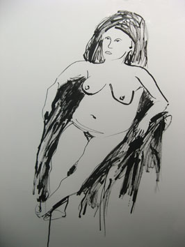 Life Drawing (2005) ink on paper - Pui Lee