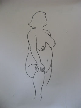 Life Drawing (Woman) (2006) marker pen on paper - Pui Lee