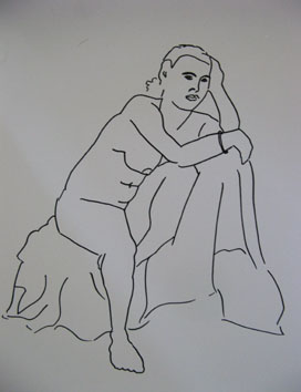 Life Drawing (Woman) (2006) marker pen on paper - Pui Lee