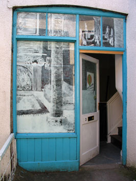 Untitled (self portrait) (2005) whitewash drawing window installation - Pui Lee