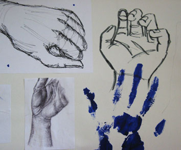 Studies of Hand (2005) mixed media on paper - Pui Lee