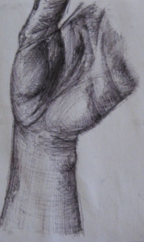 Detailed Study of Hand and Wrist (2005) biro on paper - Pui Lee