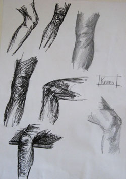 Studies of Knees (2005) - mixed media on paper - Pui Lee