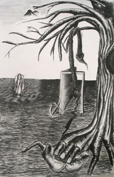 (Untitled) (Improvisatory drawing) (2005) chalk and charcoal on paper - Pui Lee