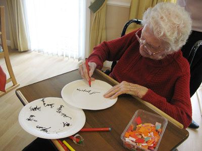 The residents were able to express themselves through drawing during the session.